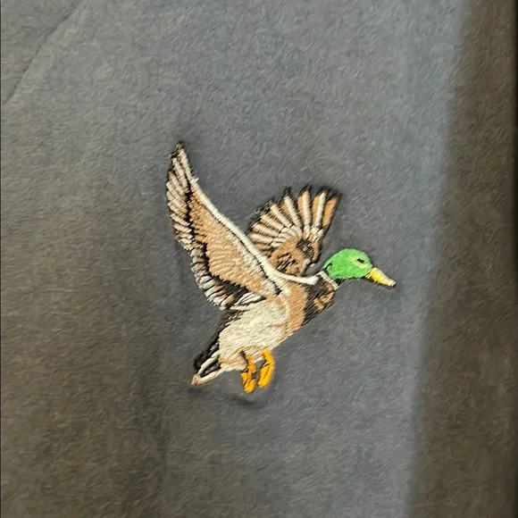 Blue Quarter-Zip Pullover with Embroidered Duck - Picture 3 of 7